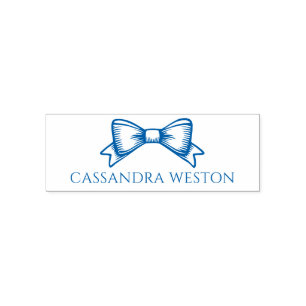 Sello Automático Nombre Minimalista simple y elegante con Bow #4-6