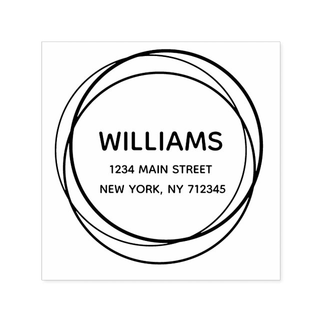 Sello Automático Nombre moderno de la familia de la dirección de re (Diseño)