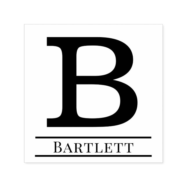 Sello Automático Nombre monograma simple inicial sencillo y negrita (Diseño)