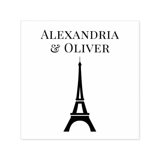 Sello Automático Nombre o Pareja de la Torre Eiffel (Diseño)
