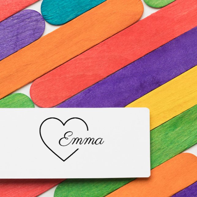 Sello Automático Nombre personalizado de Chica de corazón dulce (Subido por el creador)