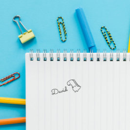 Sello Automático Nombre personalizado de dinosaurio cutáneo Doodle 