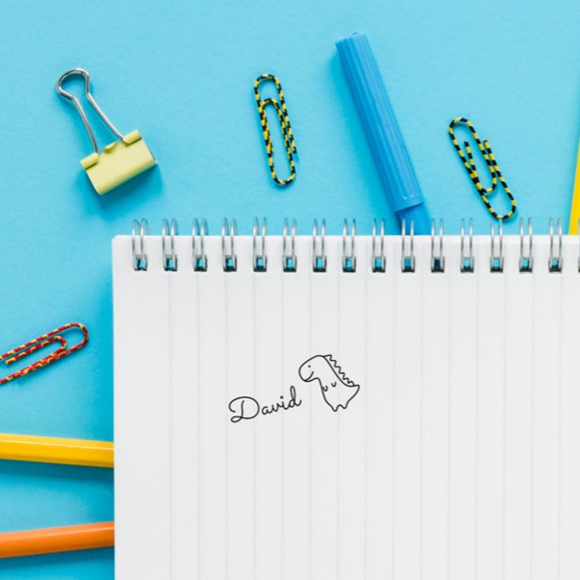 Sello Automático Nombre personalizado de dinosaurio cutáneo Doodle  (Subido por el creador)
