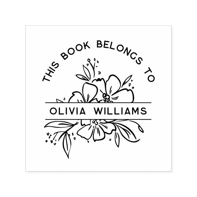 Sello Automático Nombre personalizado de este libro pertenece a flo (Diseño)