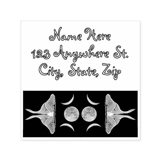 Sello Automático Nombre personalizado de Luna Triple Luna de Luna L (Diseño)