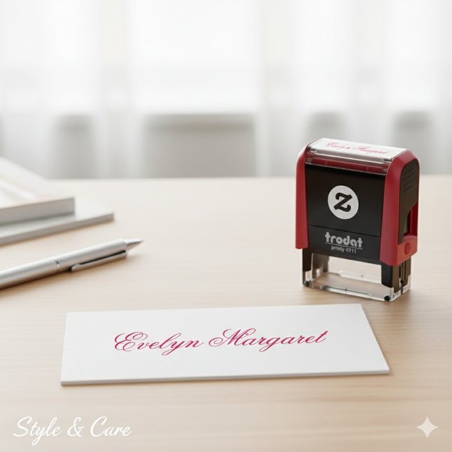 Sello Automático Nombre Personalizado Elegante Personalizable (Customizable Personalized Stylish Name Self-inking Stamp)