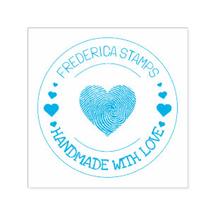Sello Automático Nombre personalizado hecho a mano con corazón de a