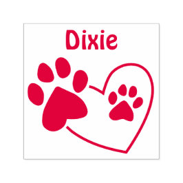 Sello Automático Nombre Personalizado Huellas de Pezuñas de Perro e