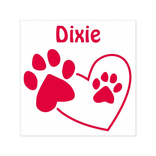 Sello Automático Nombre Personalizado Huellas de Pezuñas de Perro e (Diseño)
