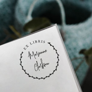 Sello Automático Nombre personalizado moderno de la corona botánica