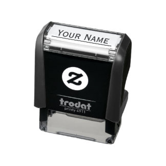Sello Automático Nombre personalizado subrayado en blanco y negro m