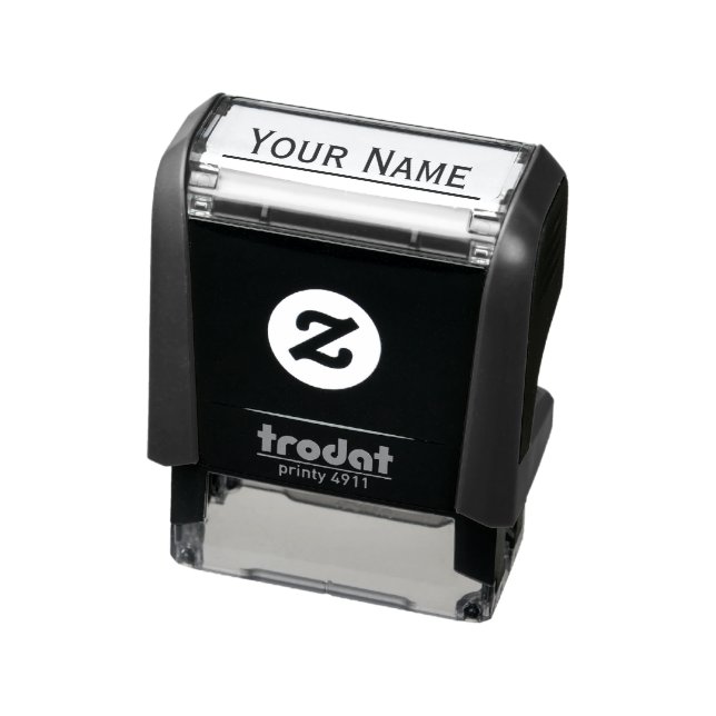 Sello Automático Nombre personalizado subrayado en blanco y negro m (Producto)
