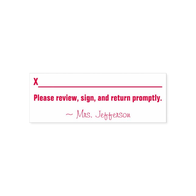 Sello Automático Nombre + "Por favor revise, firme y devuelva rápid (Diseño)