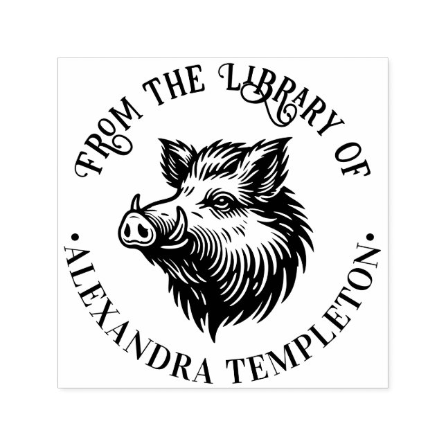 Sello Automático Nombre Rústico del Libro de la Biblioteca de Cabez (Diseño)