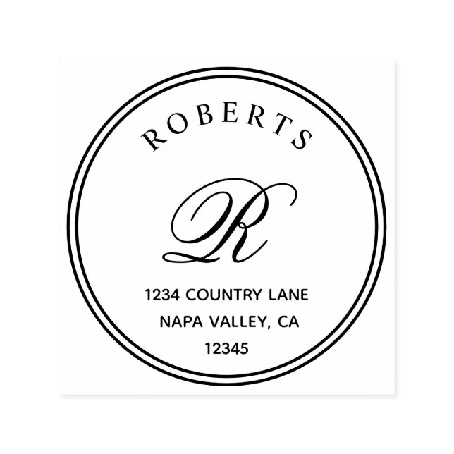 Sello Automático Nombre y devolución clásicos del serigrama de mono (Diseño)