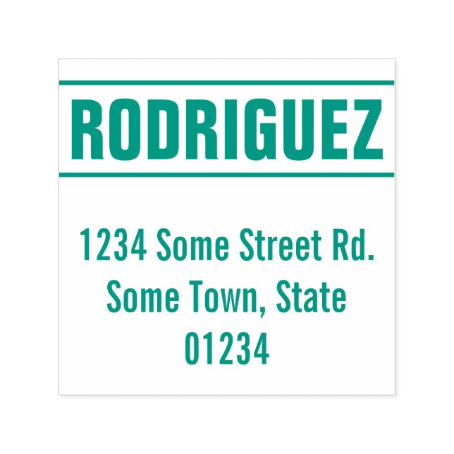 Sello Automático Nombre y dirección básica y simple de la familia (Diseño)