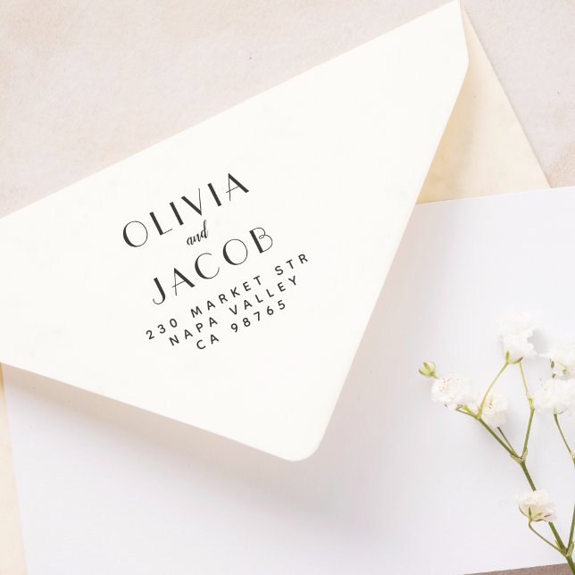 Sello Automático Nombre y dirección de devolución de Bodas formales (Stamp Mock-up)