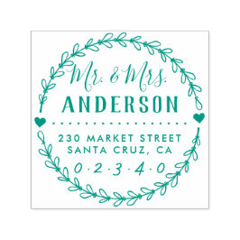 Sello Automático Nombre y dirección de devolución de guión de Boda 