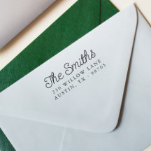 Nombre y dirección de devolución de la familia de 