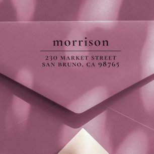 Sello Automático Nombre y dirección de devolución de la familia en 