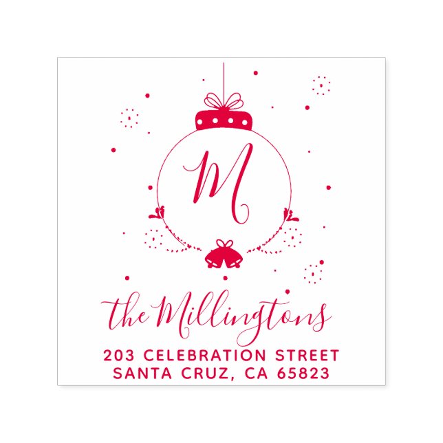 Sello Automático Nombre y dirección de devolución del monograma de  (Diseño)