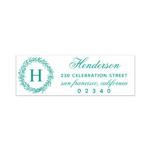 Sello Automático Nombre y dirección de devolución del monograma de 