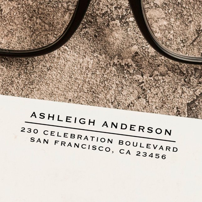 Sello Automático Nombre y dirección de devolución formales simples (Subido por el creador)