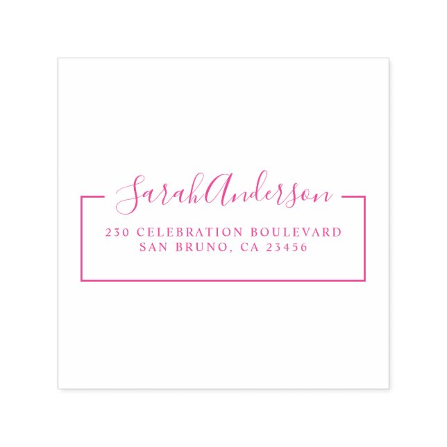 Sello Automático Nombre y dirección de retorno de guión elegante |  (Diseño)