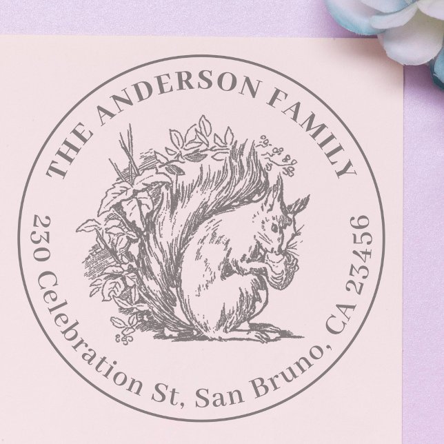 Sello Automático Nombre y dirección de retorno de la ardilla pintad (Subido por el creador)