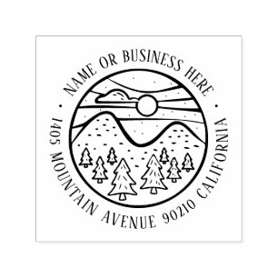 Sello Automático Nombre y dirección de retorno del logotipo de mont