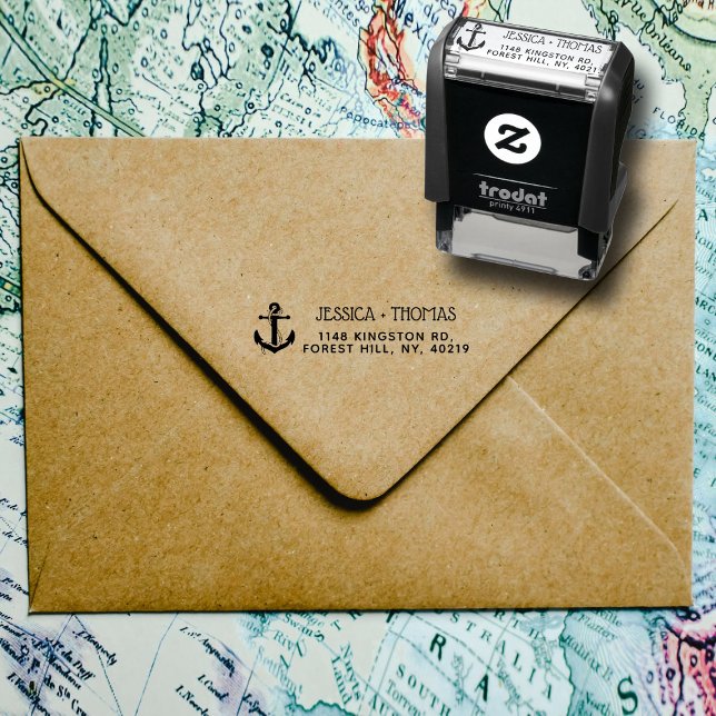 Sello Automático Nombre y dirección personalizados de anclaje náuti (Subido por el creador)