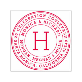 Sello Automático Nombres de familia de redondeo negrita y dirección