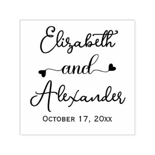 Sello Automático Nombres de novios elegantes Caligrafía de boda #2