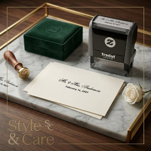 Sello Automático Nombres de Pareja Personalizados y Fecha
