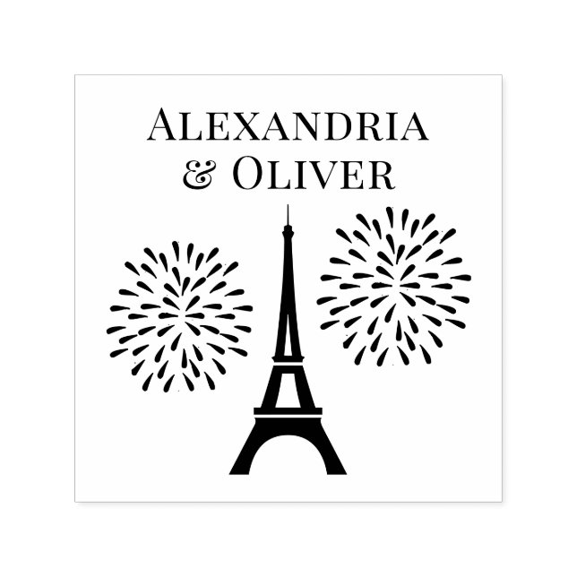 Sello Automático Nombres de parejas de fuegos artificiales de la si (Diseño)
