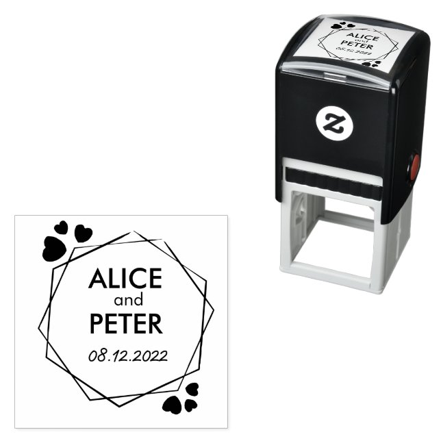 Sello Automático Nombres de recién casados, fecha de nombre de la n (In Situ)