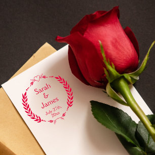 Sello Automático Nombres de recién casados personalizados y fecha d