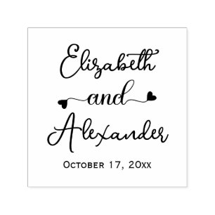 Sello Automático Nombres elegantes de novia y novio Caligrafía de b