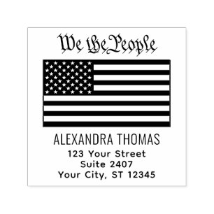 Sello Automático #Nosotros el Pueblo USA Bandera Americana Nombre D