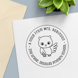 Sello Automático Nota 1 del profesor de la escuela de Chubby Owl