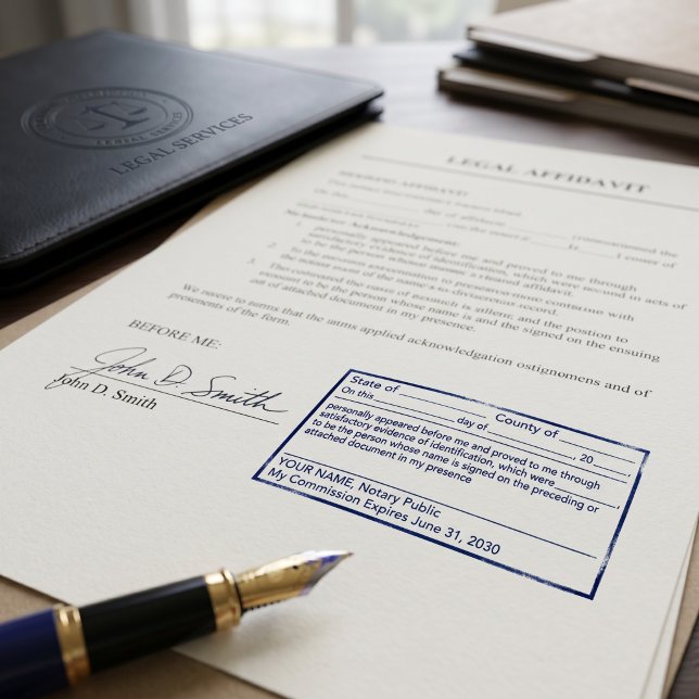 Sello Automático Notario Público Estándar | Testigo de Firma (Subido por el creador)