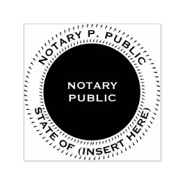 Sello Automático Notario público redondo blanco negro