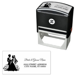 Sello Automático Novia de boda Groom Elegante dirección
