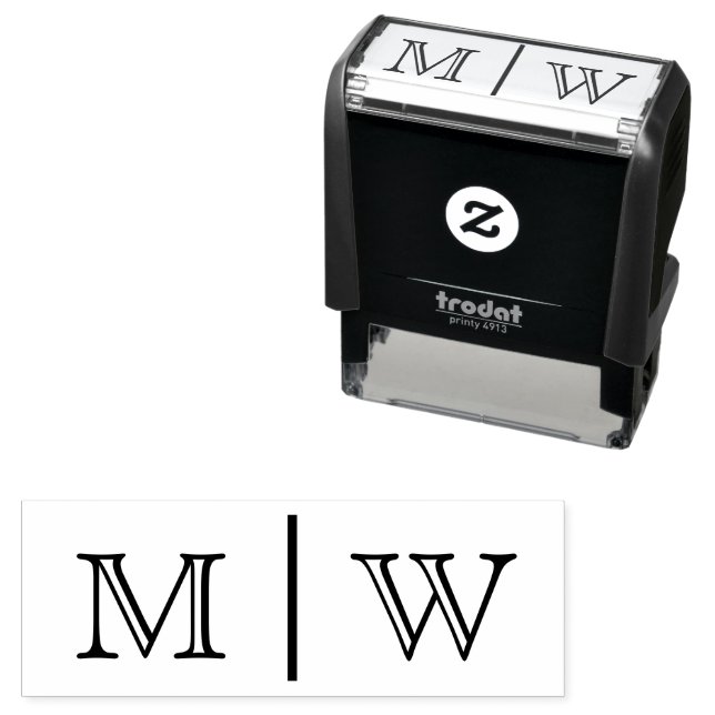 Sello Automático Novia simple Boda Groom 2 Monograma inicial VSO (In Situ)