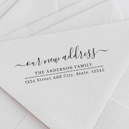 Sello Automático Nuestra nueva dirección de devolución de Invitació