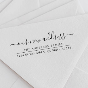 Sello Automático Nuestra nueva dirección de devolución de Invitació