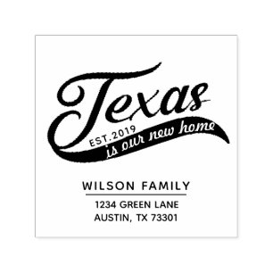 Sello Automático Nueva Casa En Texas Return Address Rubber Stamp