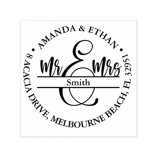 Sello Automático Nueva dirección del boda (Diseño)