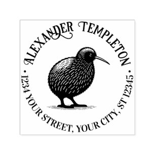 Sello Automático Nueva Zelanda Kiwi Dirección de devolución de nomb