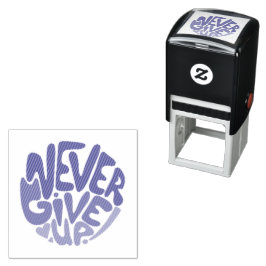 Sello Automático Nunca te rindas - Cita de cumpleaños azul y rojo o